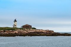 Old Great Duck Island Light Tower on Overcast Day in Maine